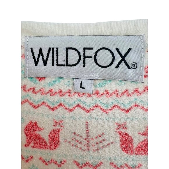 Wildfox Long Sleeve Snap-Button Front Waist-Tie Ruffled Shorts Romper Playsuit L - Picture 11 of 16